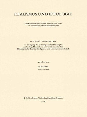 cover image of Realismus und Ideologie